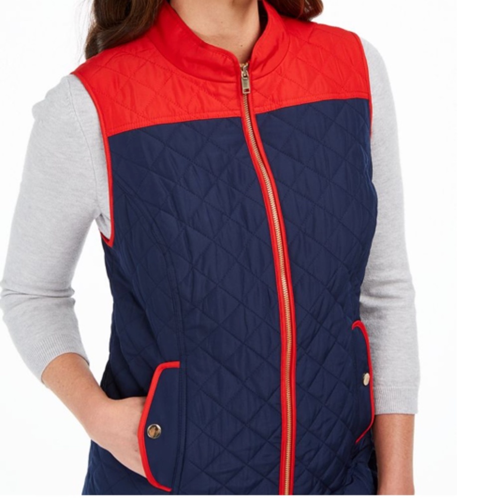 NWT Charter Club Colorblocked Quilted Vest - Picture 3 of 3